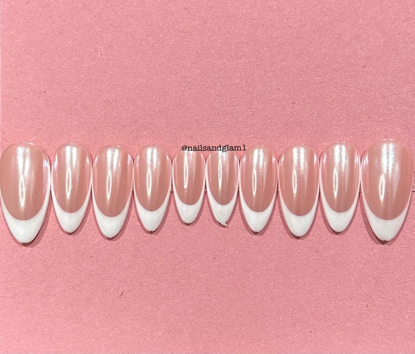 White Glazed Doughnut French Tips | Christmas Nails | Press on Nails UK | Stick on Nails | Reusable | Customised | Handmade | Set of 10