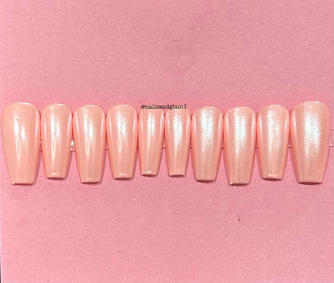 Peach Glazed Doughnut Nails | Press on Nails UK | Stick on Nails | Reusable | Customised | Handmade | Set of 10