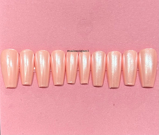 Peach Glazed Doughnut Nails | Press on Nails UK | Stick on Nails | Reusable | Customised | Handmade | Set of 10
