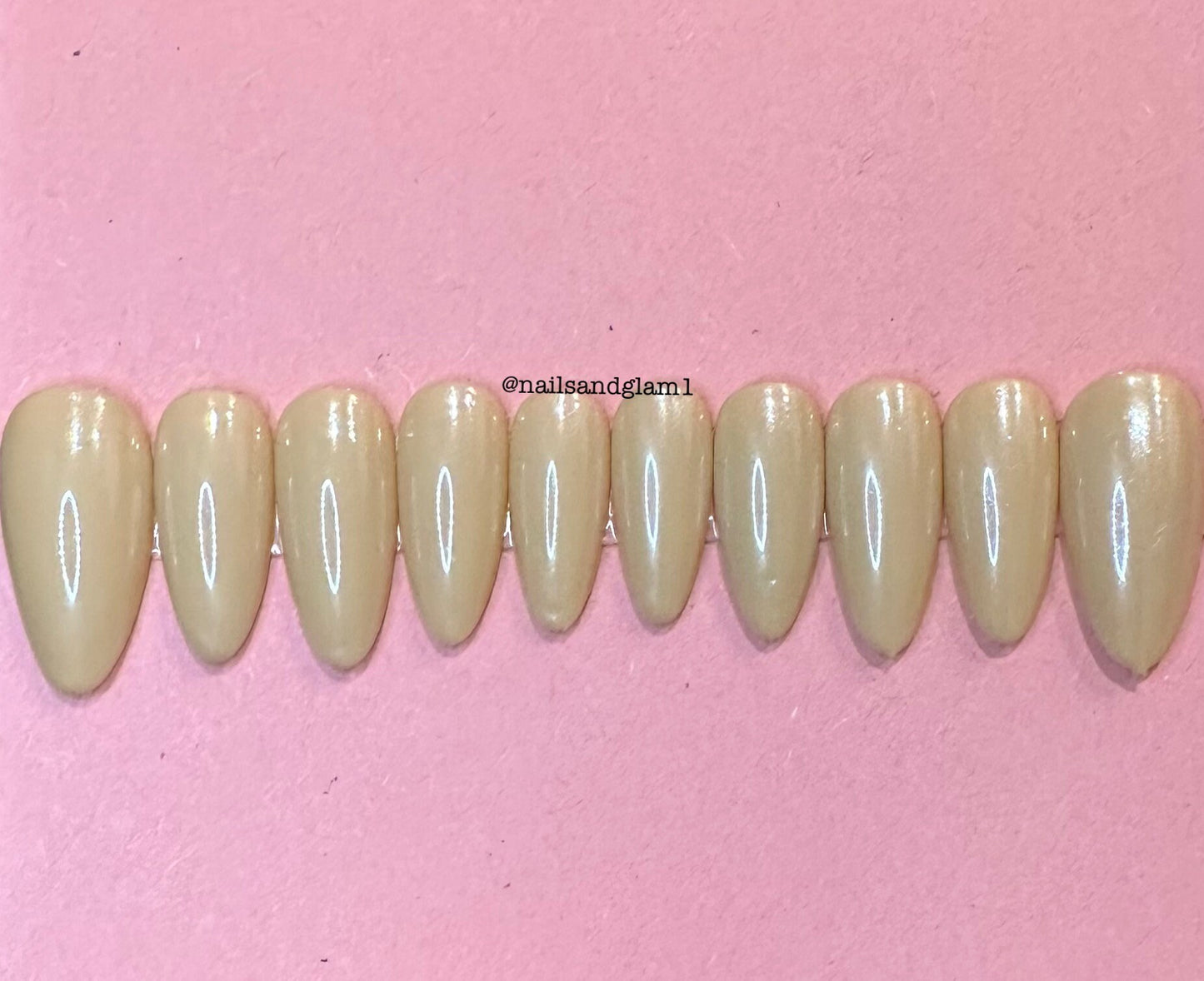 Nude Glazed Doughnut | Press on Nails UK | Stick on Nails | Reusable | Customised | Handmade | Set of 10